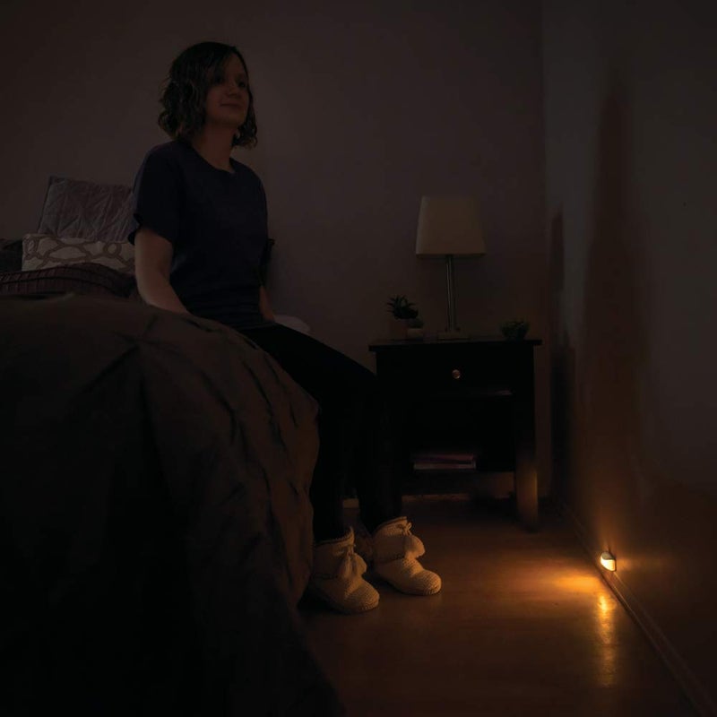 Mr. Beams Mr Beams MB500A Wireless Battery Powered Dusk to Dawn Amber Sleep Friendly LED Stair Light/Night Light, White, 2-Pack - Image 5